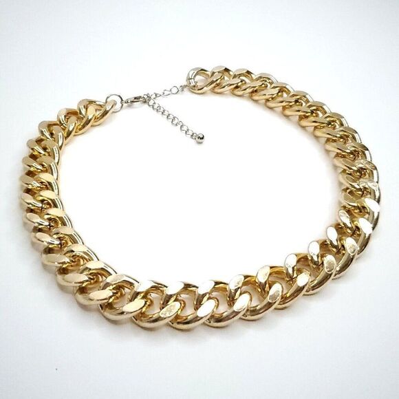 Unbranded Jewelry - Chunky Statement Cuban Link Chain Necklace Goldtone Mob Wife 18-21"